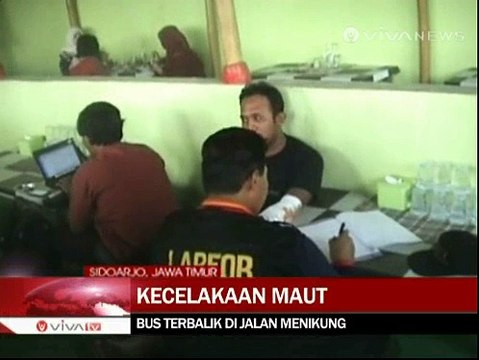 Olah TKP Kecelakaan Bus Harapan Jaya