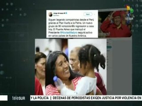 Canciller de Venezuela saluda el retorno de connacionales desde Perú