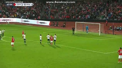 Eriksen second goal penalty  Denmark 2 - 0 Wales.09.09.2018