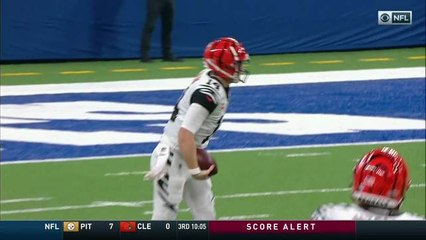 Margus Hunt bursts through line to sack former teammate Dalton