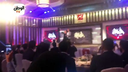 يسرا وأبو وتامر حبيب يغنون "3 دقات" في حفل برنامج الحكاية لعمرو أديب