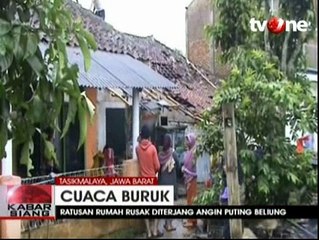 Puting Beliung Terjang Ratusan Rumah di Tasikmalaya