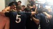 R3 - La joie du vestiaire du FC Chaponnay-Marennes après la victoire contre Sud Lyonnais 2013