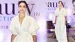 Deepika Padukone looks elegant in an off-white dress at an event in New Delhi | FilmiBeat