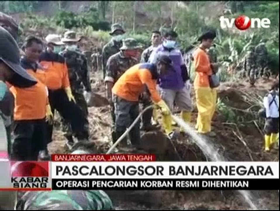 Pencarian Korban Longsor Banjarnegara Resmi Dihentikan