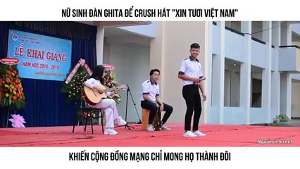 NỮ SINH ĐÀN GHITA ĐỂ CRUSH HÁT "XIN TƯƠI VIỆT NAM" KHIẾN CỘNG ĐỒNG MẠNG CHỈ MONG HỌ THÀNH ĐÔI