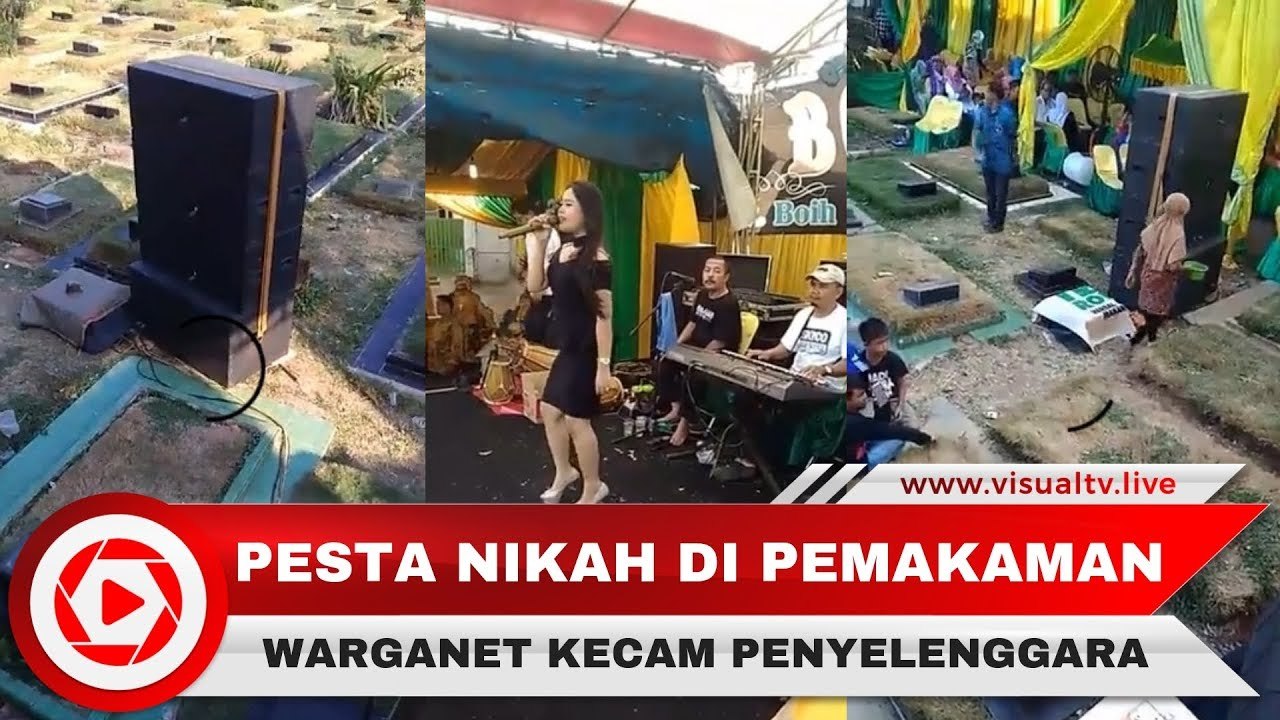Viral! Pesta Pernikahan dan Dangdutan di Tengah Pemakaman atau Kuburan, Warganet Geram Dibuatnya