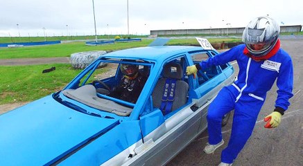 Jamie and Emily Go Stock Car Racing