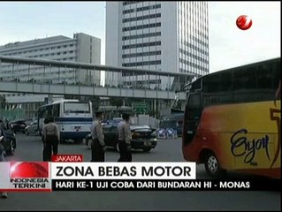 Hari Pertama Uji Coba Zona Bebas Motor