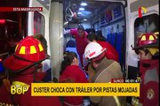 Surco: custer choca contra tráliler por pistas mojadas