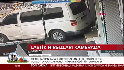 Lastik hırsızları kamerada