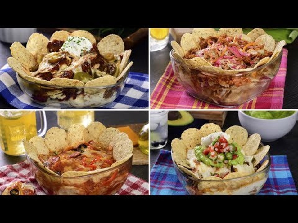 4 Recetas de Nachos | 4 botanas rápidas para fiestas