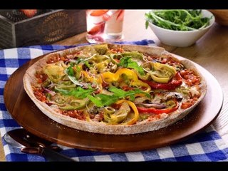 Pizza Vegetariana con Masa de Coliflor