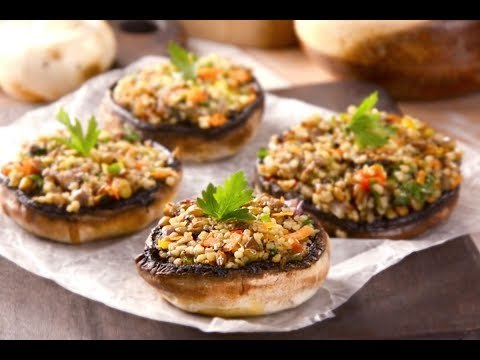 Champiñones Rellenos Veganos | Portobello Relleno de Verduras