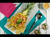 Piña Rellena de Ensalada Hawaiana con Camarones | Shrimp Salad Stuffed Pineapple