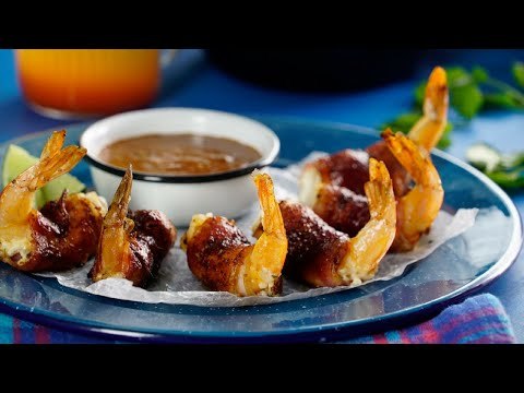 Camarones Envueltos en Tocino Rellenos de Queso
