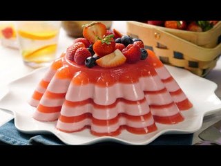 Gelatina de Fresas con Crema