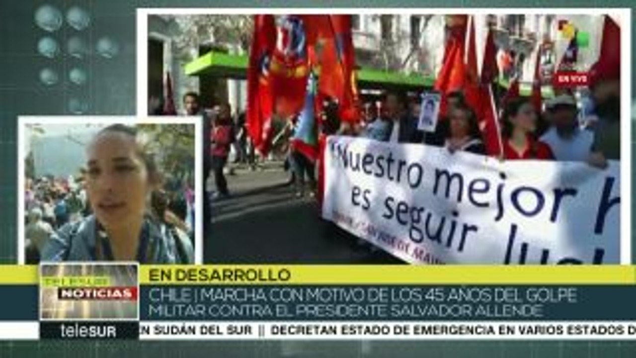 Chilenos recuerdan a los desaparecidos a 45 años del golpe de Estado