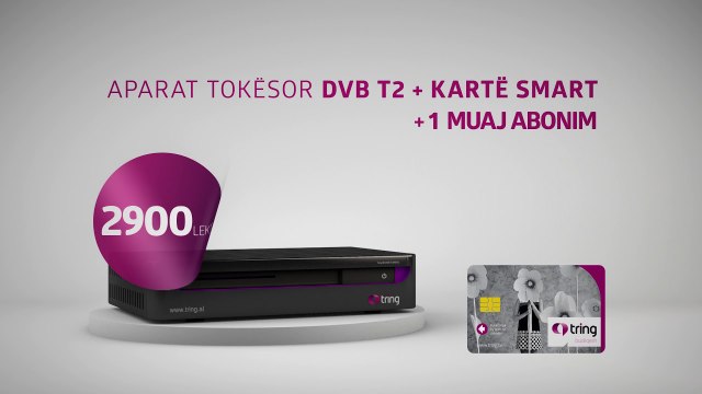 Digjitalizimi Tirane- Durres: Aparat tokësor HD DVB-T2 + kartë smart + 1 muaj abonim 2,900 lekë.