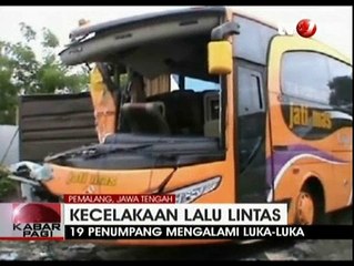 Bus Rombongan Peziarah Tabrak Truk, 19 Penumpang Luka-luka