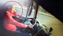 Direksiyon Başında Uyuyan Sürücü Böyle Kaza Yaptı