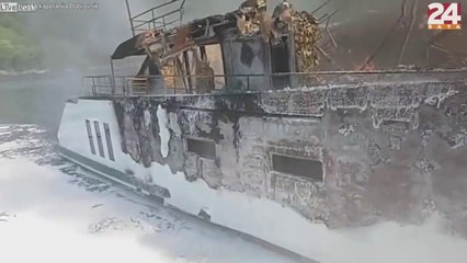 Incendie spectaculaire d'un Yacht de plusieurs millions d'euros