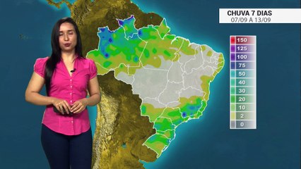Acumulado de chuva para o BR nos próximos dias