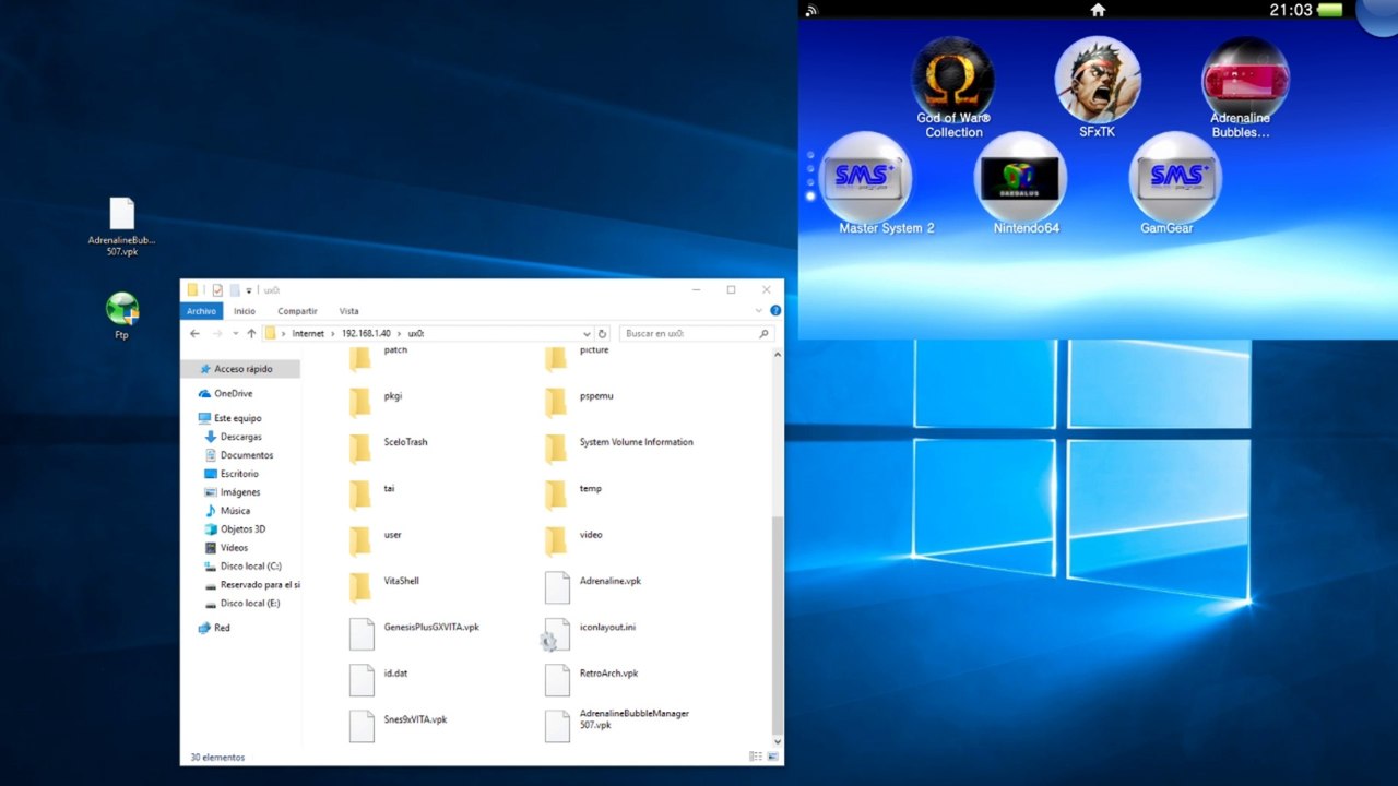 Crear accesos directos con Adrenaline Bubble Manager PSvita
