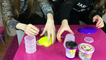 Lévanah et ses sœurs testent le SLIME, PÂTE PÉTEUSE, BALLE rebondissante ! Fous rires GARANTIS !