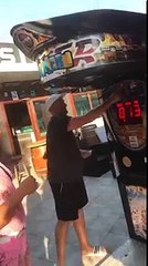 Drunk stag fails on the boxing machine