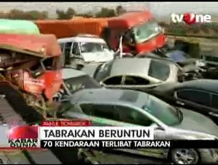 70 Kendaraan Terlibat Tabrakan Beruntun