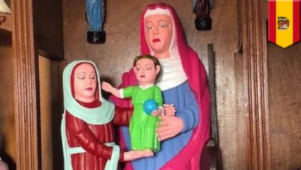 Mary and Jesus given god awful Spanish restoration