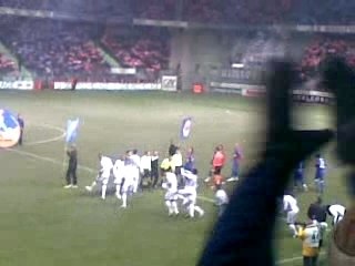 Caen-Strasbourg : Entrée des joueurs