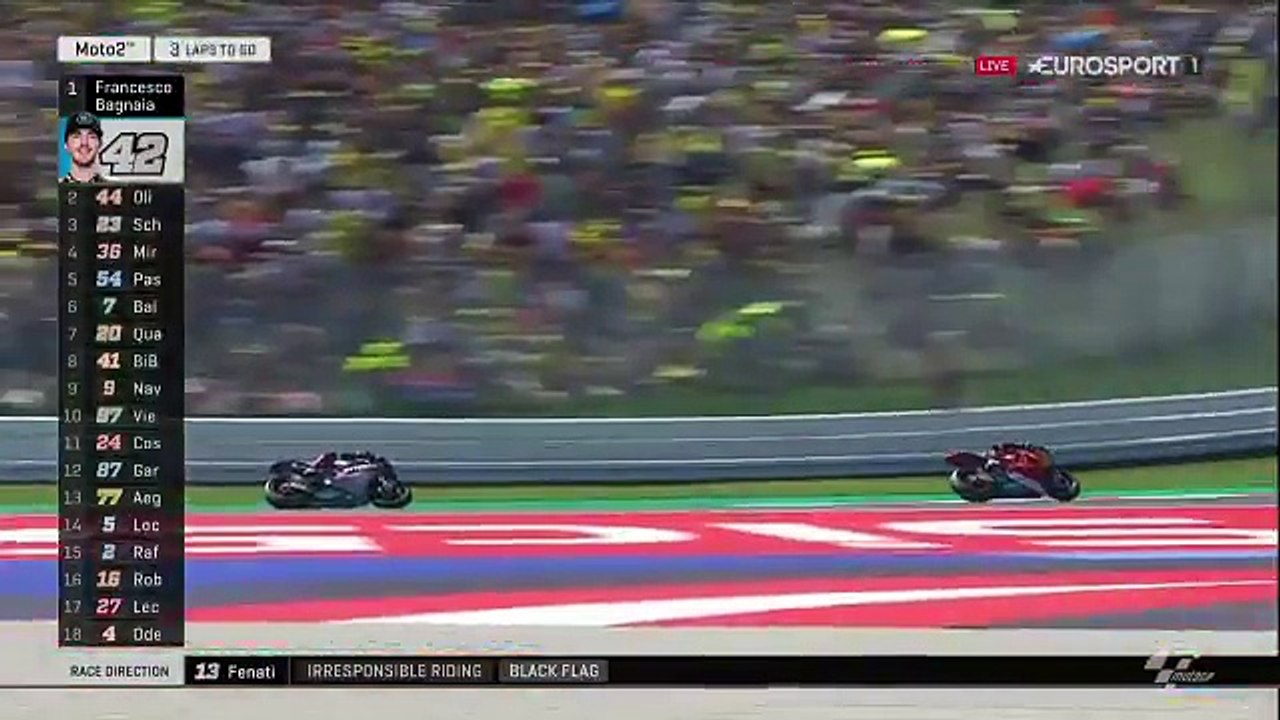 Moto : le pilote Romano Fenati appuie sur le frein d'un adversaire