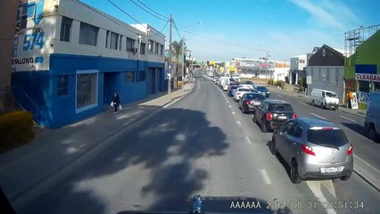 Car Merges into Semi Truck
