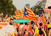 Catalans Create 'Sound Wave' During March for Independence in Barcelona