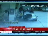 Aksi Pencurian Mobil di Pom Bensin Terekam CCTV