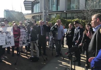 Demonstrators Rally Outside Court in Support of ASIS Spy and Lawyer
