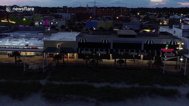 Aerial footage shows the calm before the storm at Myrtle Beach