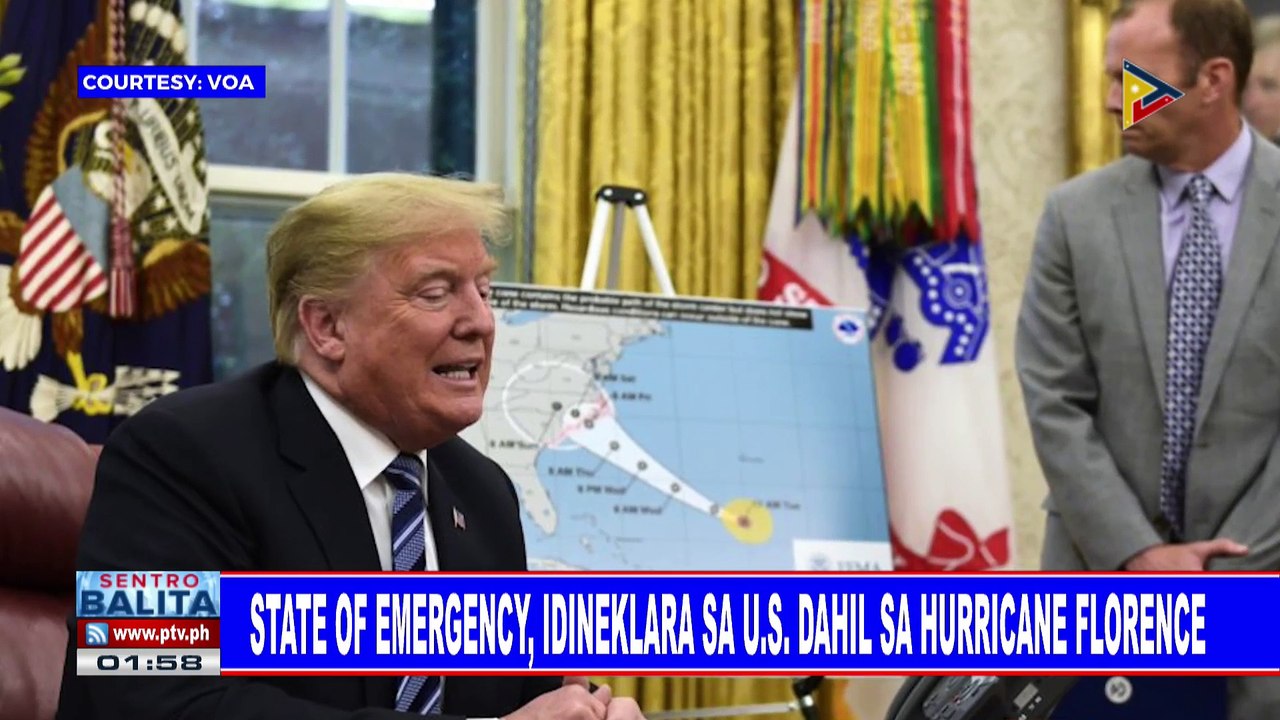 GLOBALITA: State of emergency, idineklara sa US dahil sa hurricane Florence; Mariana Island sa Guam, nakaalerto sa bagyong Mangkhut; 50 patay matapos mahulog ang isang bus sa bangin sa India; Kakaibang uri ng snailfish, nadiskubre sa Chile at Peru