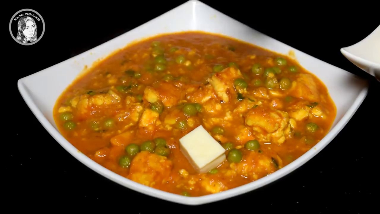 Matar Paneer Recipe - Restaurant Style Mattar Paneer at Home by Kitchen With Amna