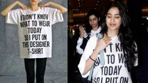 Jhanvi Kapoor wears this costly quick fix T-Shirt for her 'Airport Look' | FilmiBeat