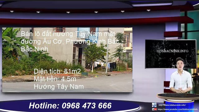 Bán lô đất hướng Tây Nam mặt đường Âu Cơ, Phường Kinh Bắc, Tp Bắc Ninh