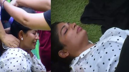 டாஸ்கின் போது விஜயலட்சுமி கீழே விழுந்து  காயம்.