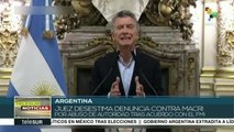 Desestima juez argentino denuncia contra Macri por abuso de autoridad