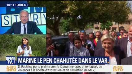 Marine Le Pen chahutée à Châteaudouble dans le Var