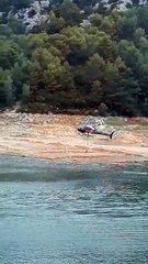 Lors du ravitaillement en eau au Revest