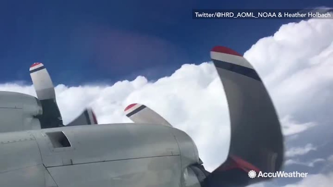 Incredible view of inside the eye of Hurricane...