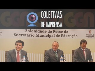 Gabriel Chalita responde à imprensa no dia de sua posse