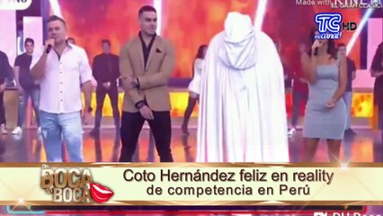 Coto Hernández feliz en reality de competencia en Perú